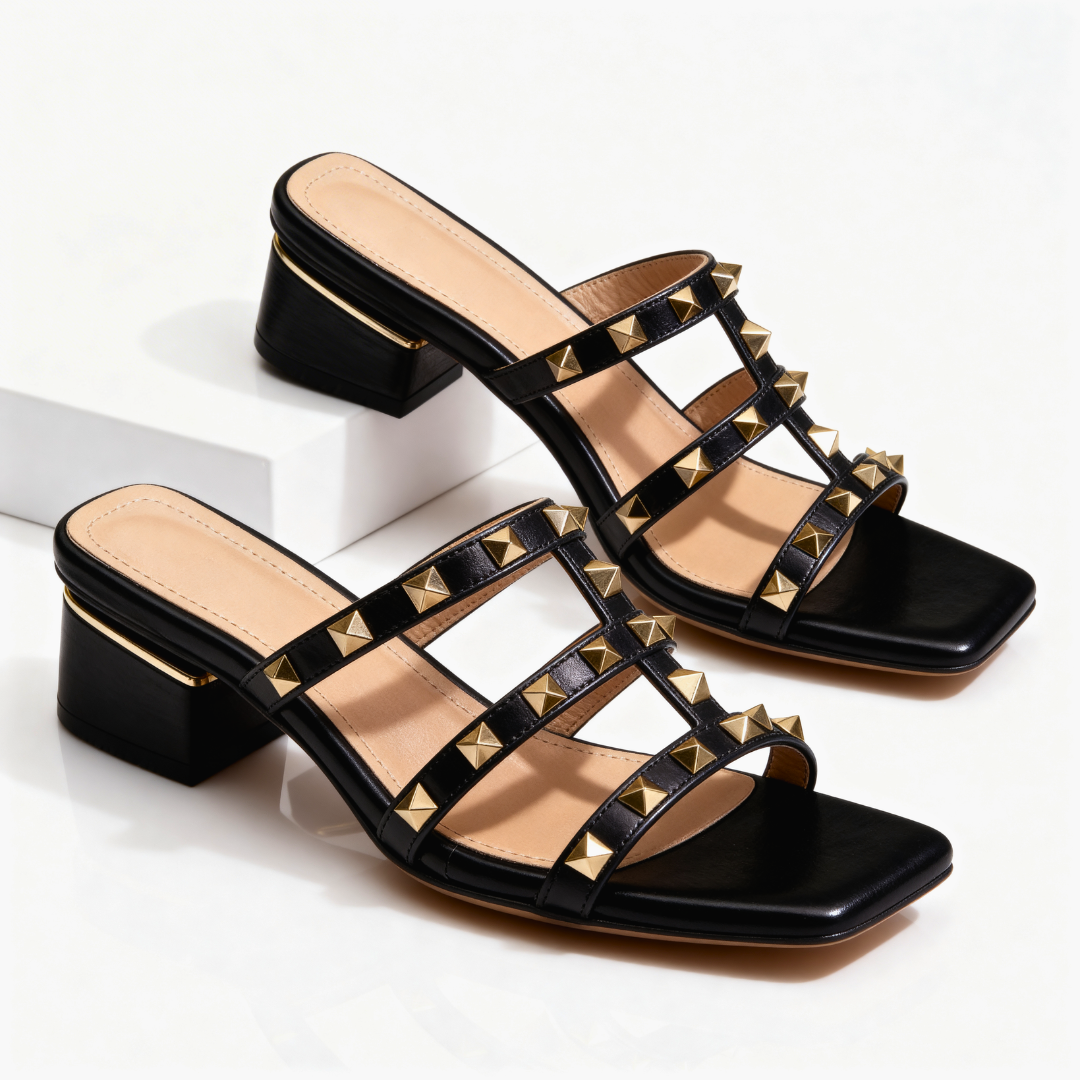 Sandales À Bride Cloutées Femme | Élégant
