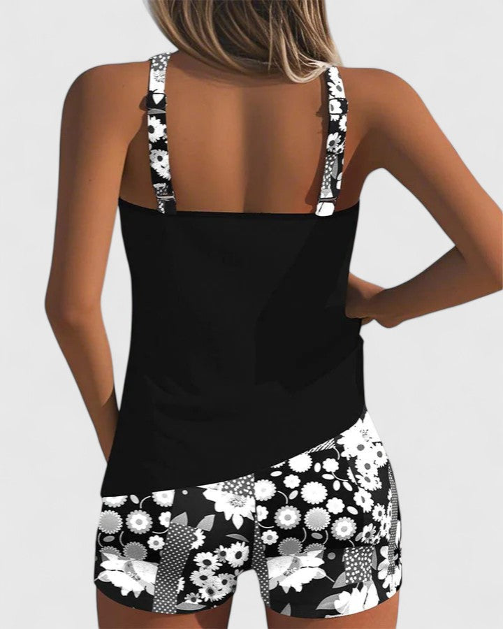 Ensemble Tankini Haut Et Short Imprimé Femme | Imprimé