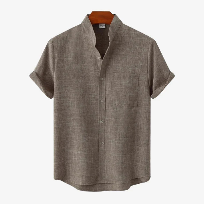 Chemise homme manches courtes boutonnée avec poche style décontracté