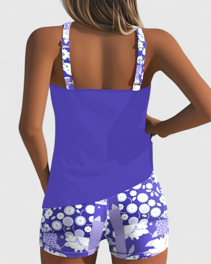 Ensemble Tankini Haut Et Short Imprimé Femme | Imprimé