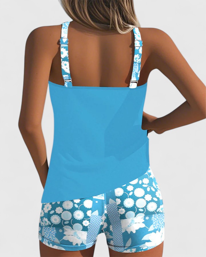 Ensemble Tankini Haut Et Short Imprimé Femme | Imprimé