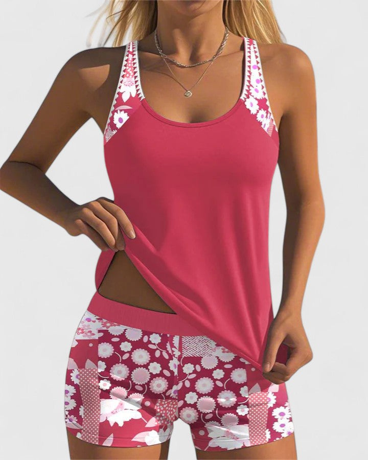 Ensemble Tankini Haut Et Short Imprimé Femme | Imprimé