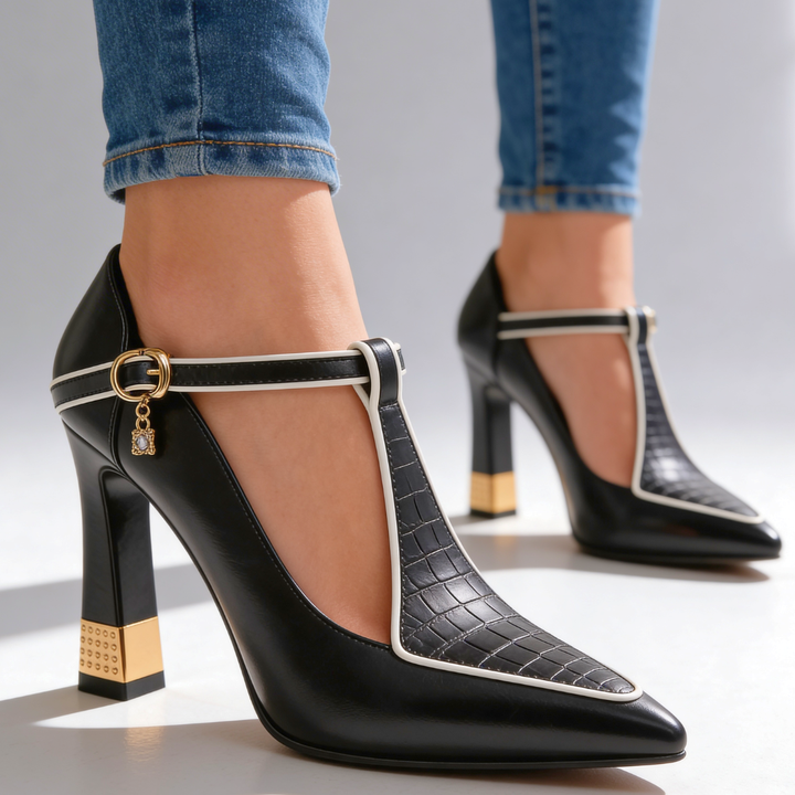Chaussures À Bride En T Homme | Talon Carré