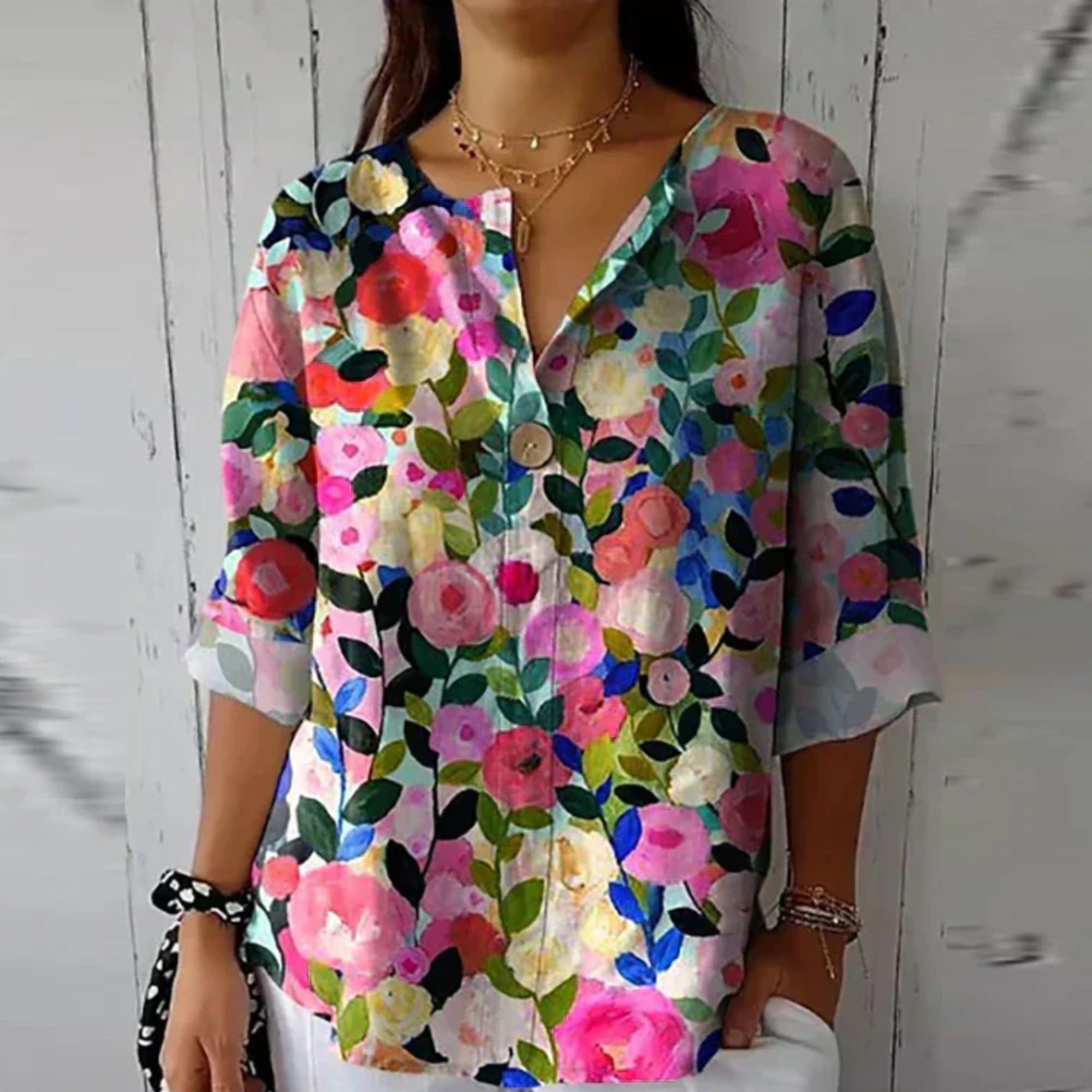 Blouse Florale Boutonnée Femme | Été