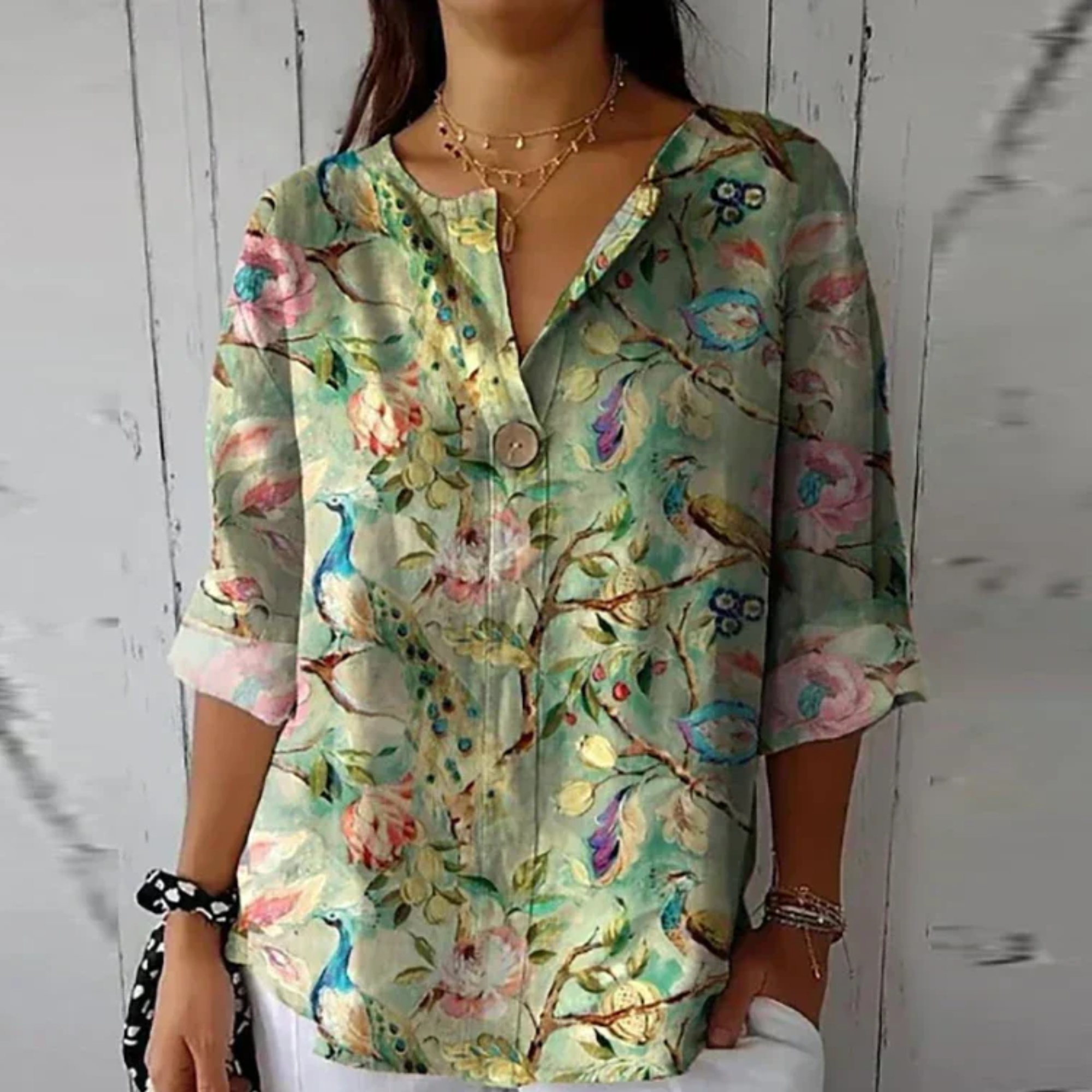 Blouse Florale Boutonnée Femme | Été