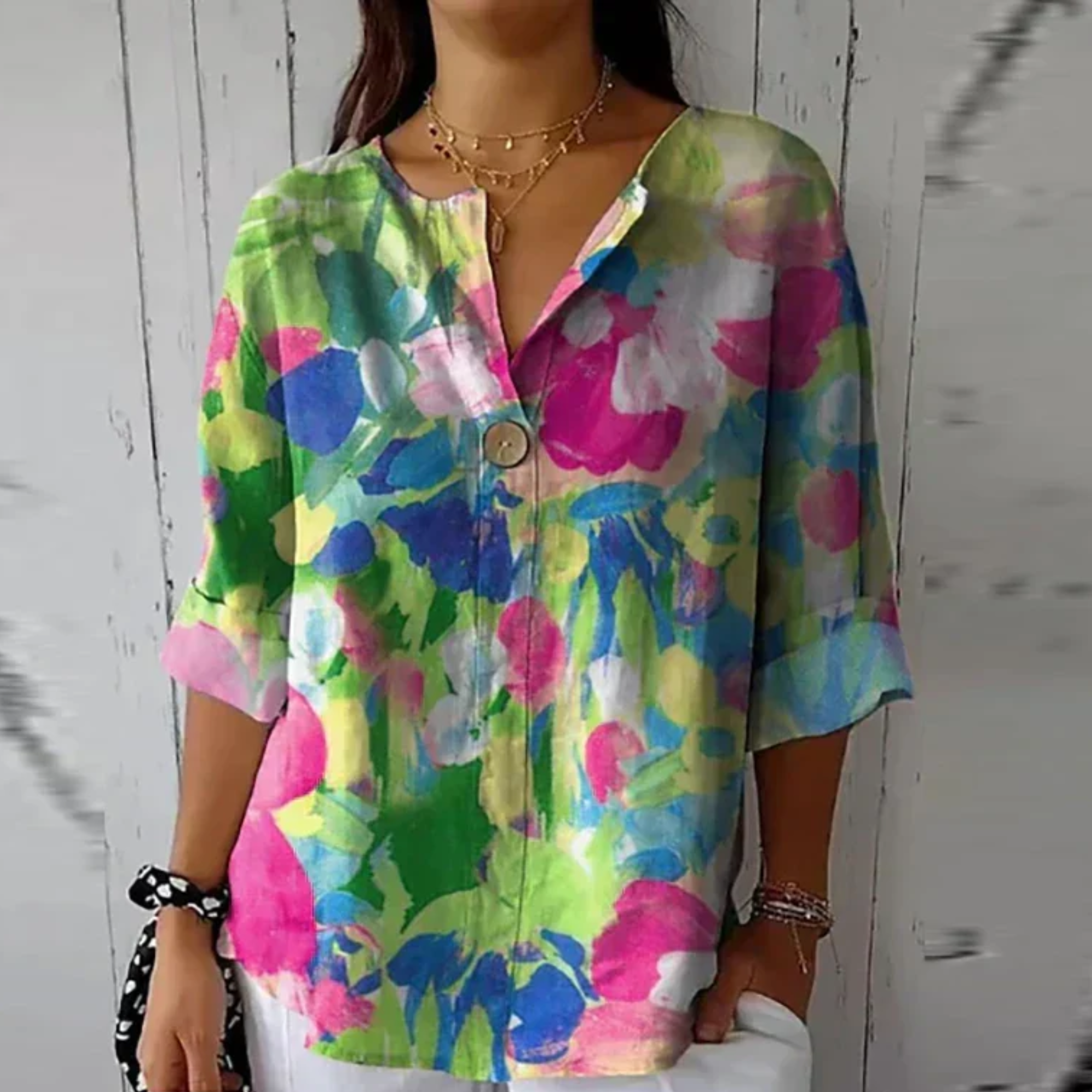 Blouse Florale Boutonnée Femme | Été