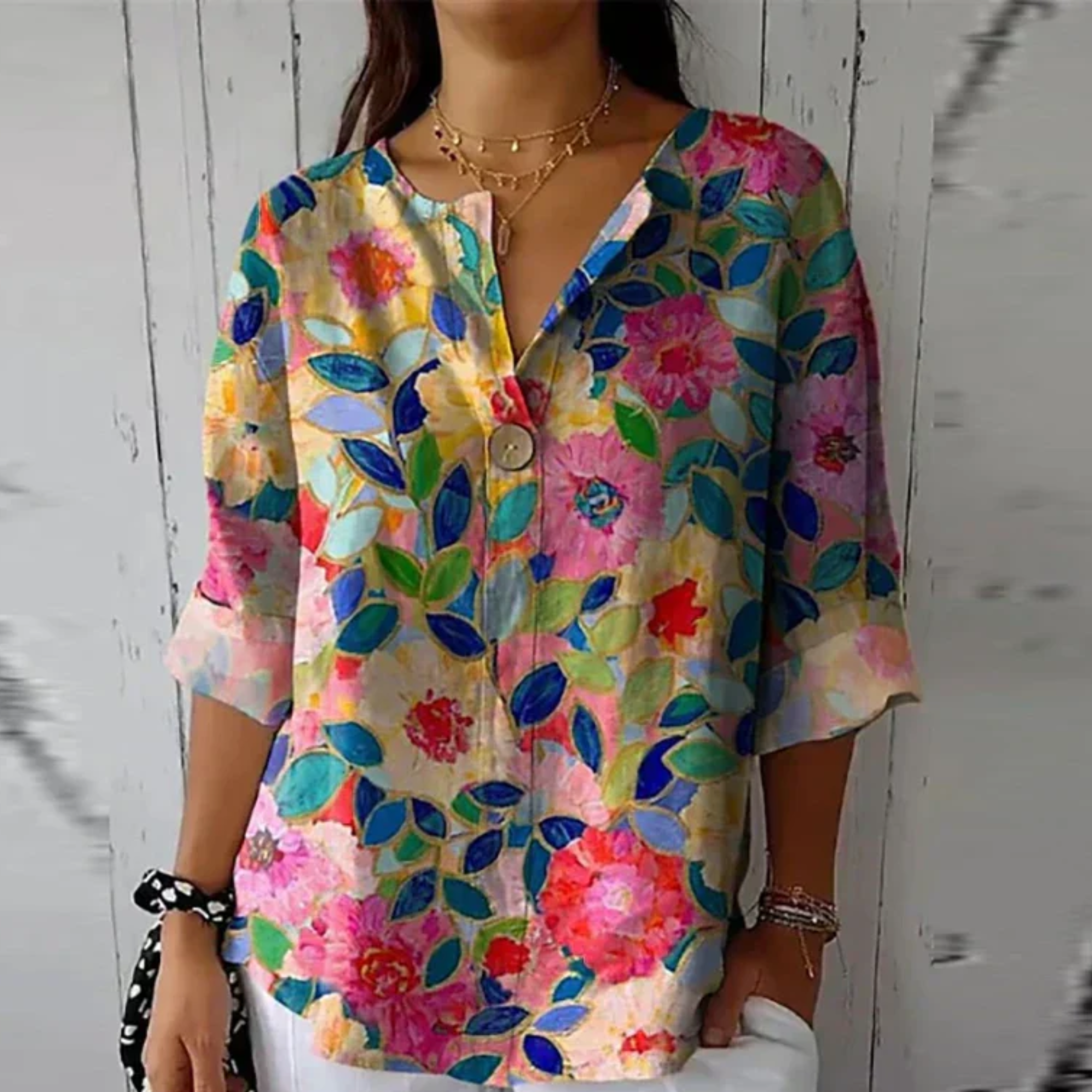 Blouse Florale Boutonnée Femme | Été