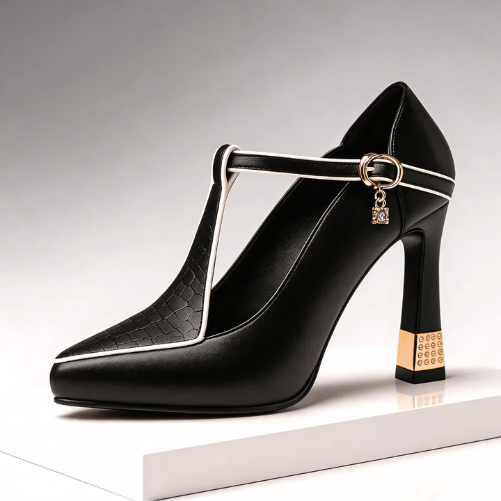 Chaussures À Bride En T Homme | Talon Carré