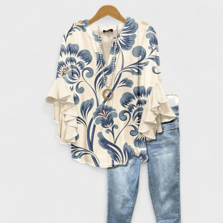 Blouse Col V Femme | Volants