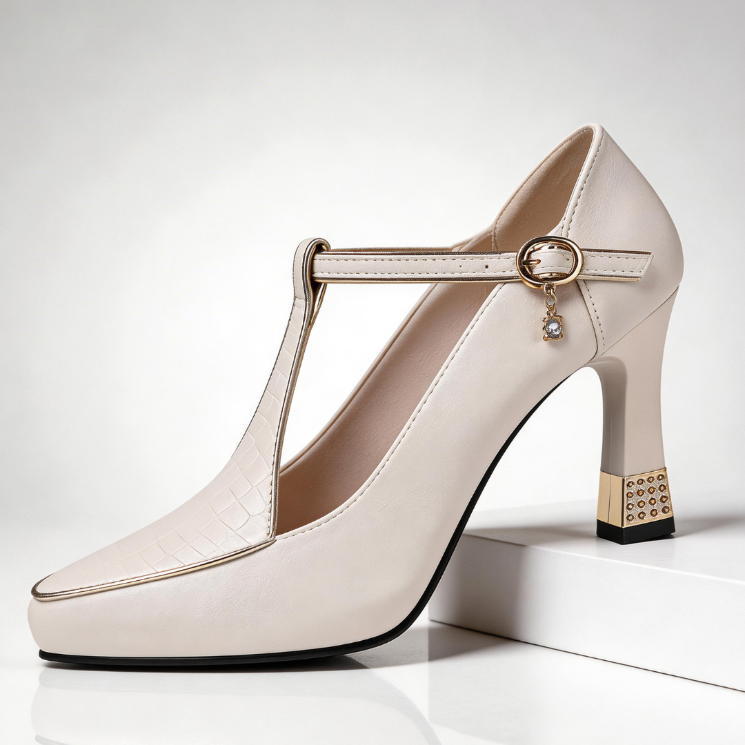 Chaussures À Bride En T Homme | Talon Carré