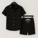 Ensemble homme été décontracté deux pièces t-shirt et short à cordon