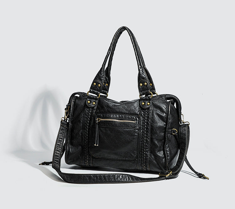 Sac femme grande bandoulière avec fermeture éclair | Tressé