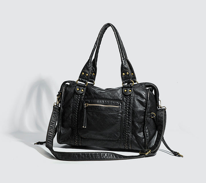 Sac femme grande bandoulière avec fermeture éclair | Tressé