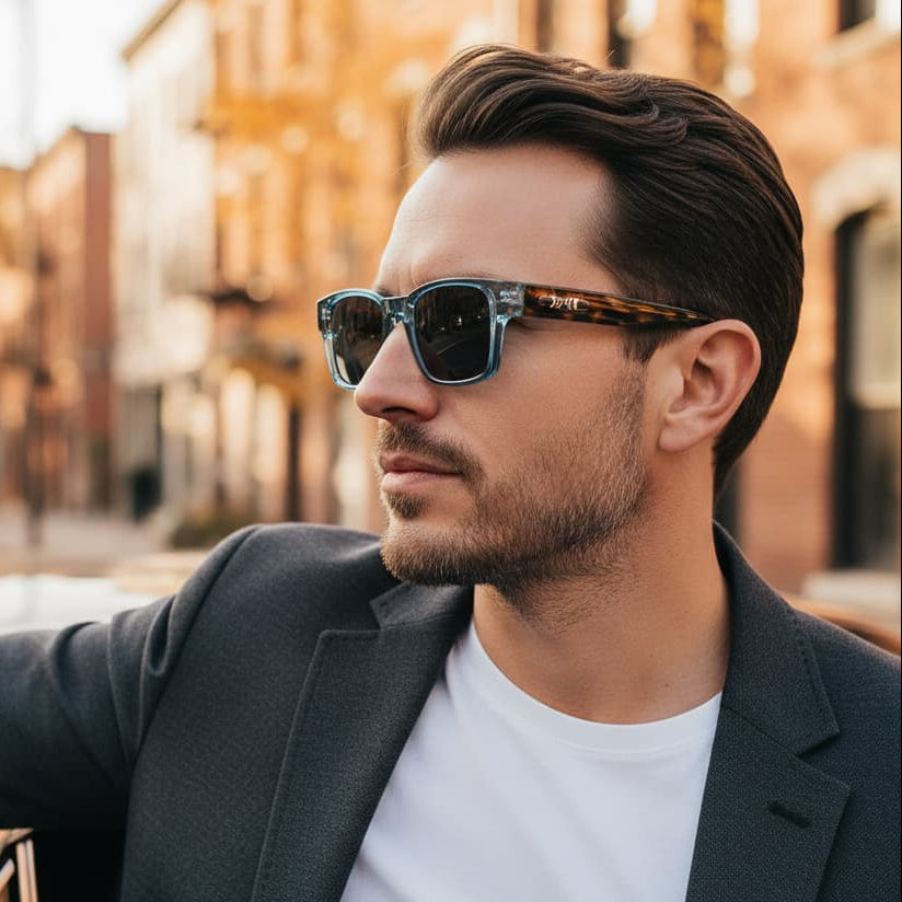 Lunettes de soleil homme polarisées carrées style décontracté