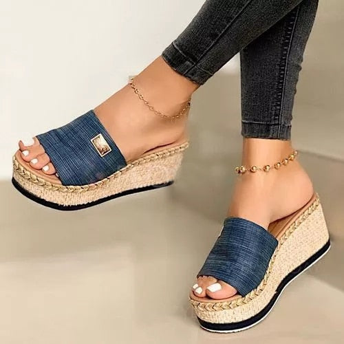 Sandales Bout Ouvert Femme | Compensées