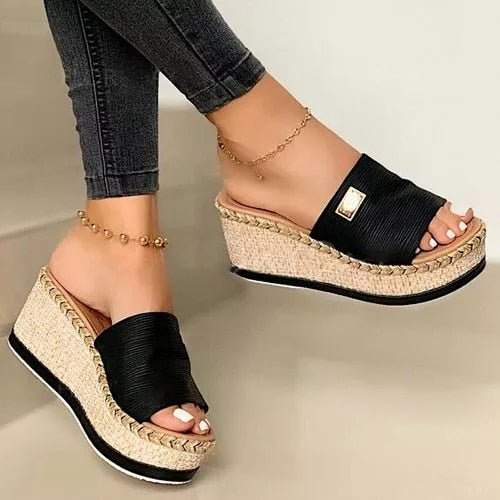 Sandales Bout Ouvert Femme | Compensées