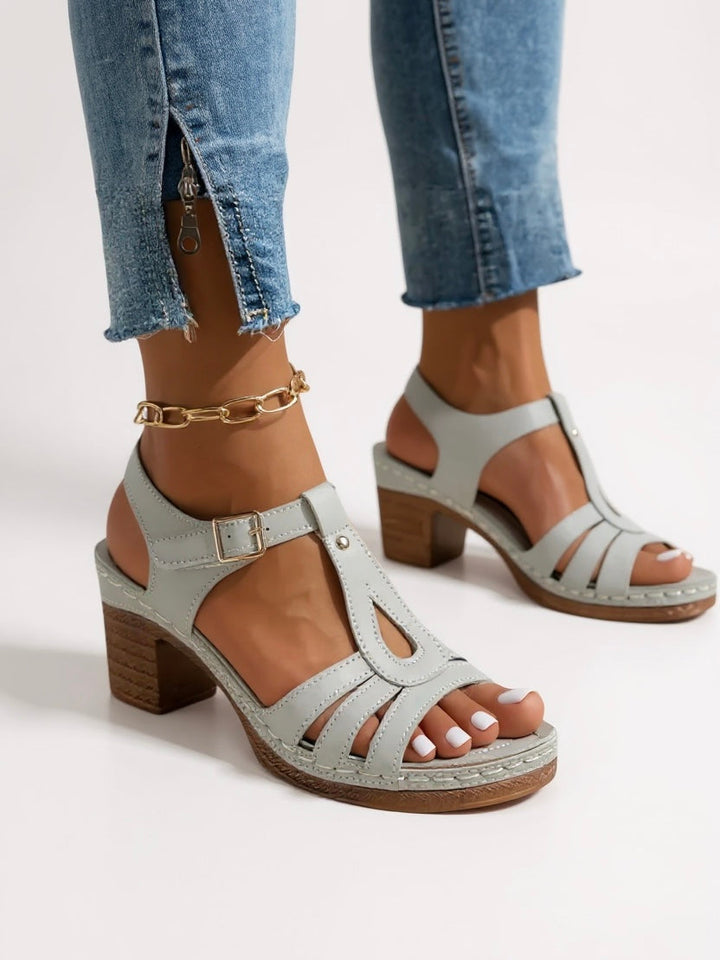 Sandales À Talon Carré Femme | Été