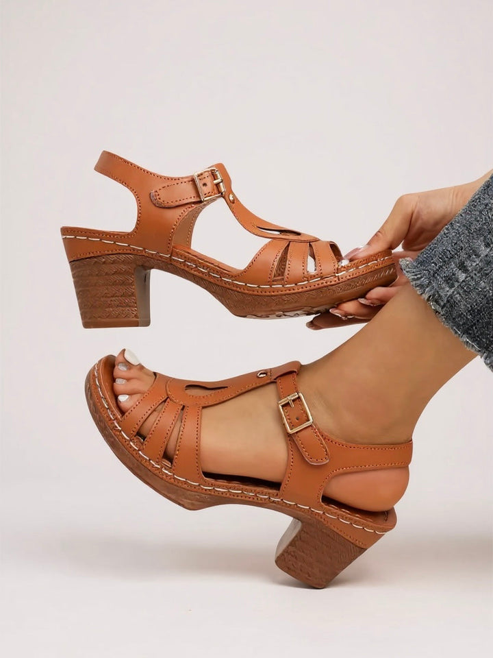 Sandales À Talon Carré Femme | Été