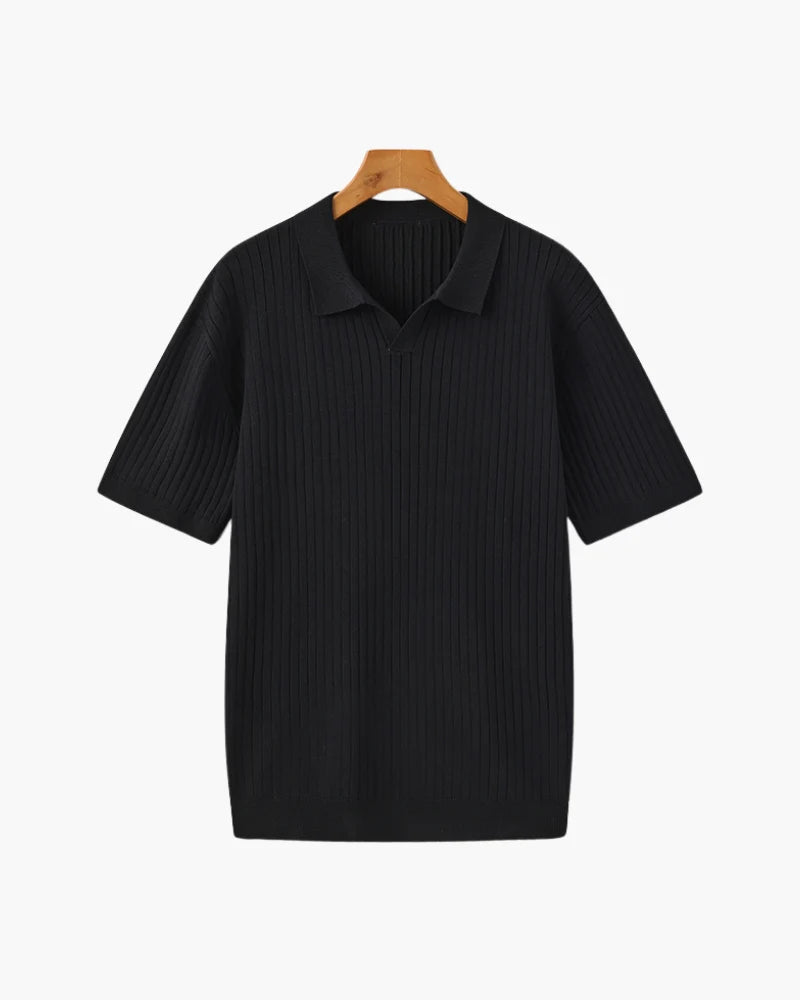 Polo homme maille côtelée coupe décontractée