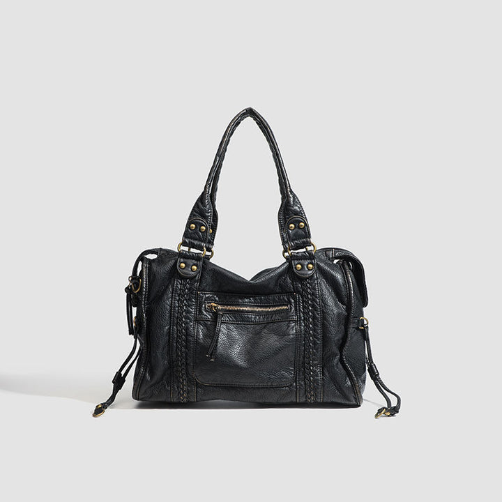 Sac femme grande bandoulière avec fermeture éclair | Tressé