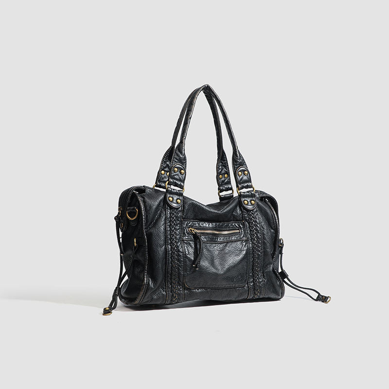 Sac femme grande bandoulière avec fermeture éclair | Tressé