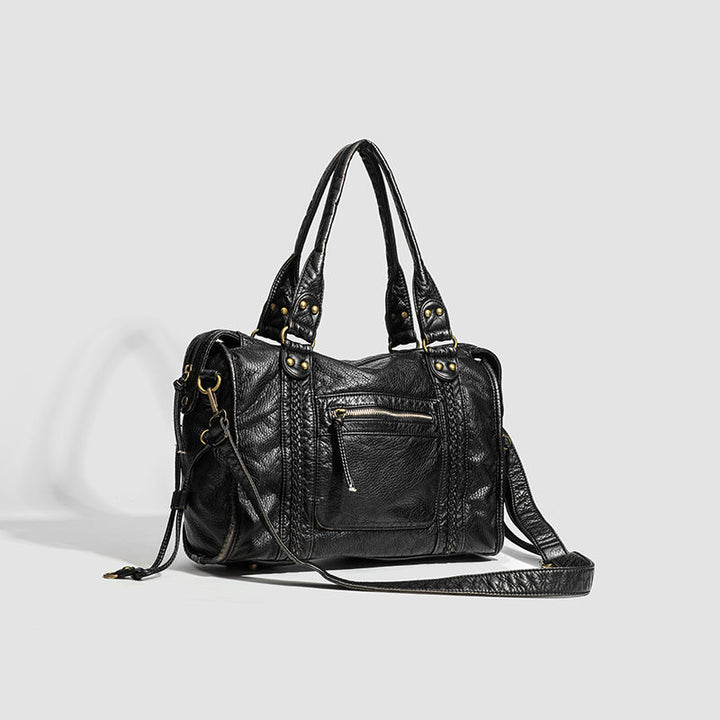 Sac femme grande bandoulière avec fermeture éclair | Tressé