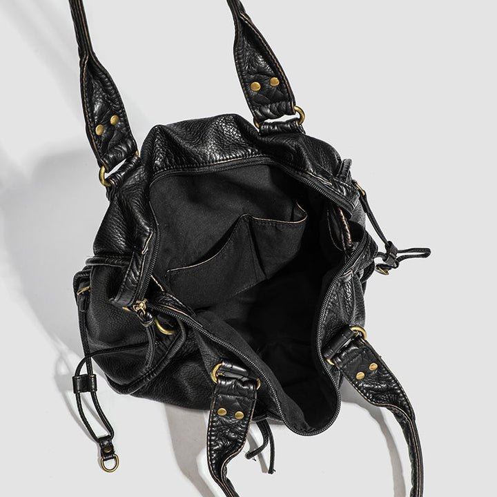 Sac femme grande bandoulière avec fermeture éclair | Tressé
