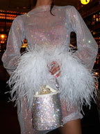 Robe De Soirée À Sequins Femme | Mini