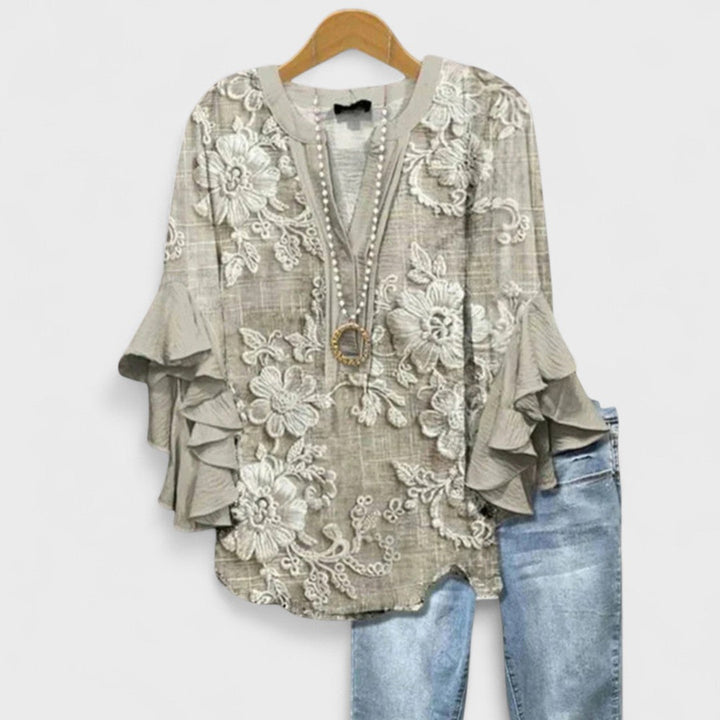 Blouse Col V Femme | Volants