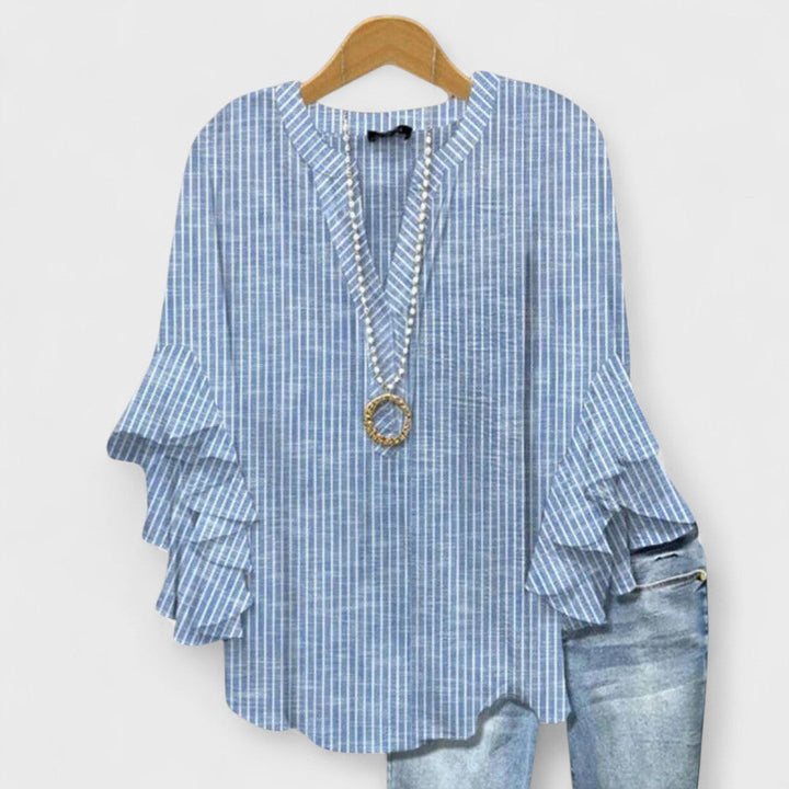 Blouse Col V Femme | Volants