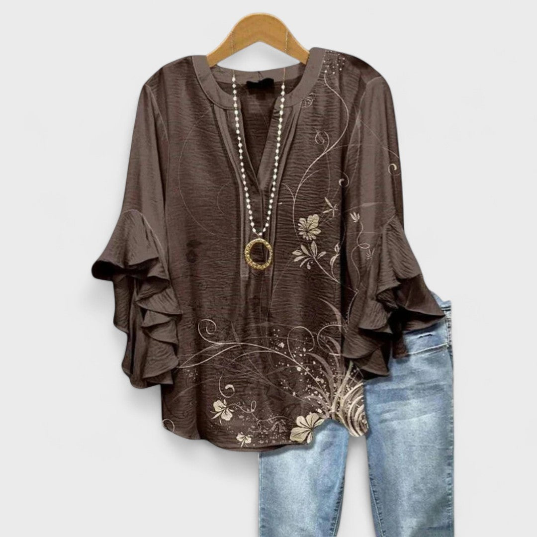 Blouse Col V Femme | Volants