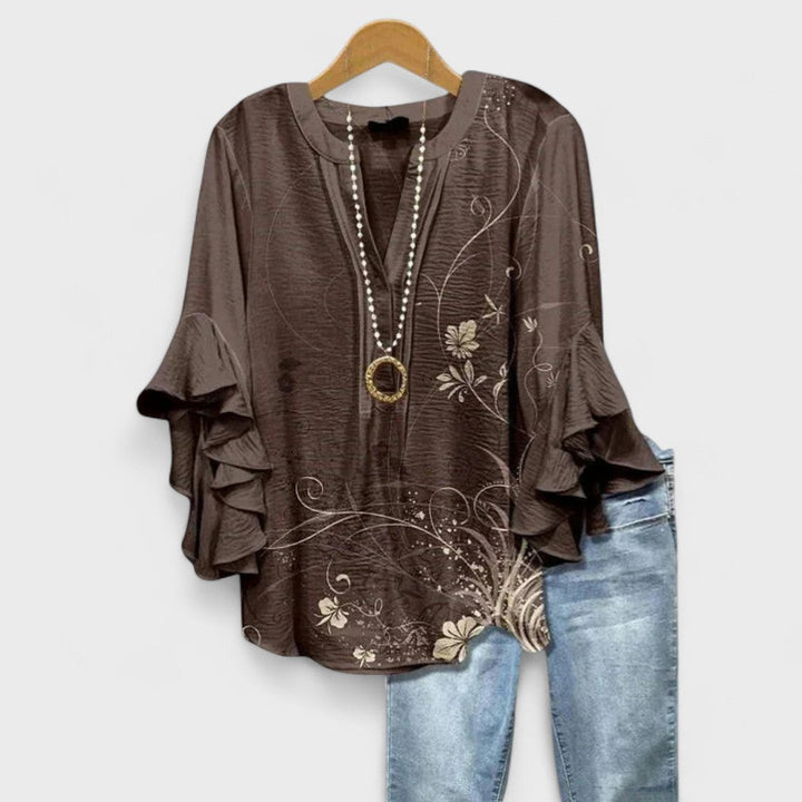 Blouse Col V Femme | Volants