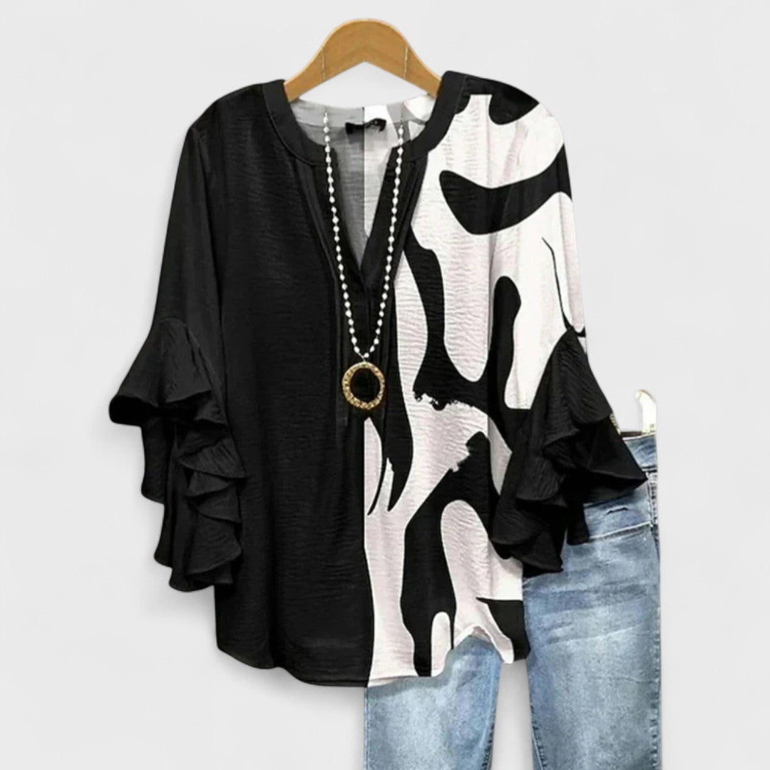 Blouse Col V Femme | Volants
