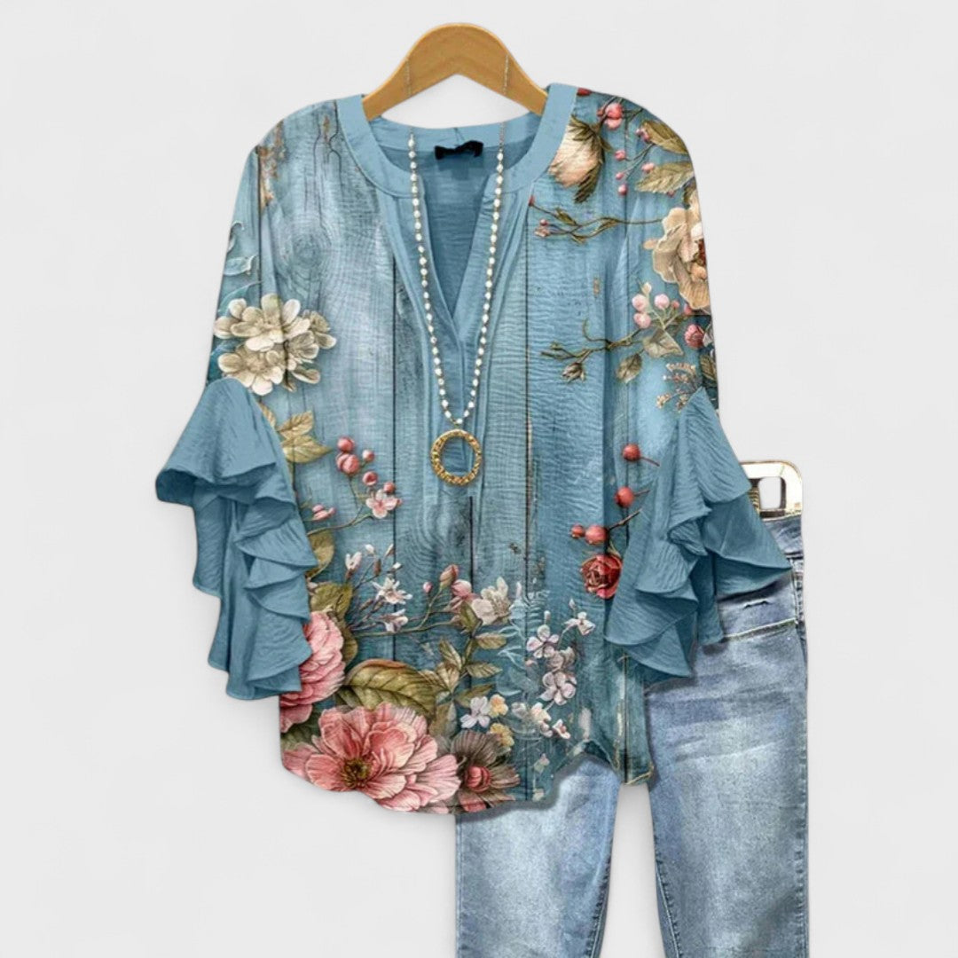 Blouse Col V Femme | Volants