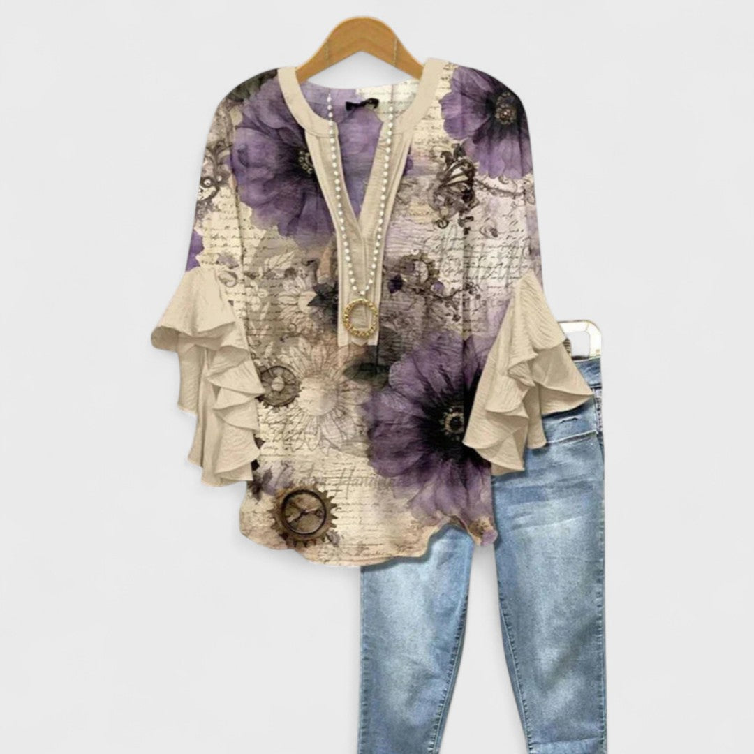 Blouse Col V Femme | Volants