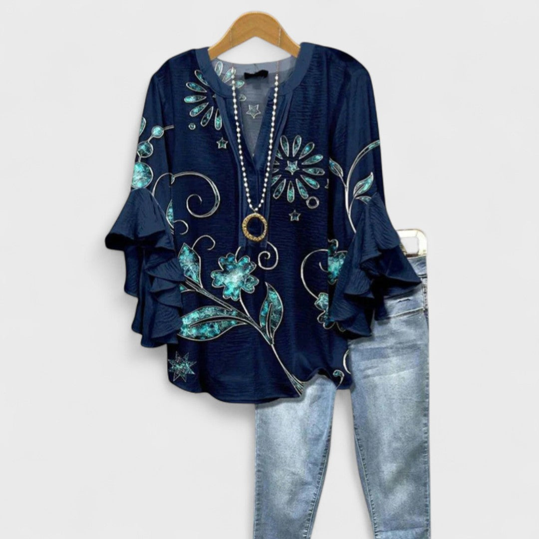 Blouse Col V Femme | Volants