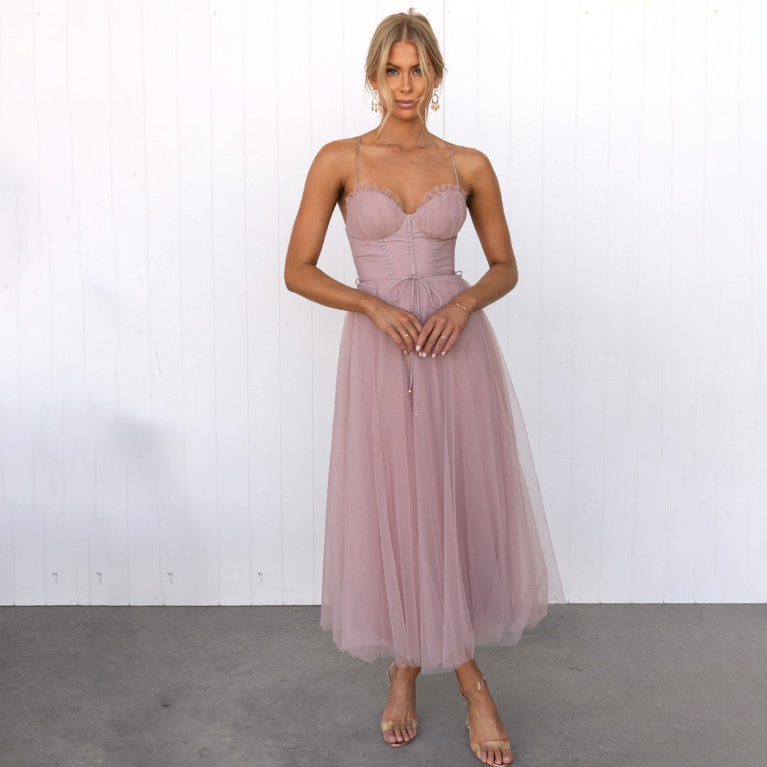 Robe À Bretelles Fines Femme | Midi