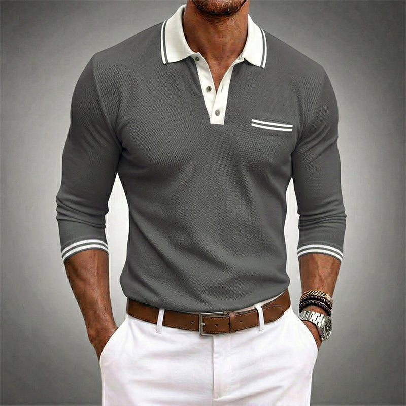 Polo Manches Longues Homme | Bouton