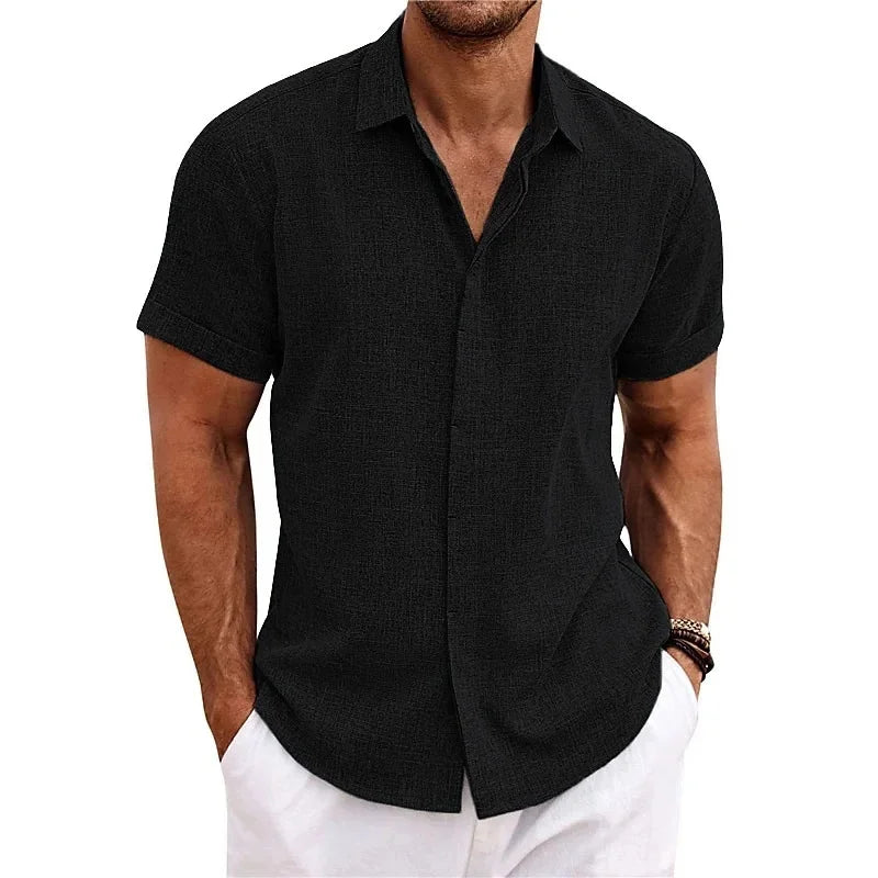 Chemise homme manches courtes boutonnée style décontracté
