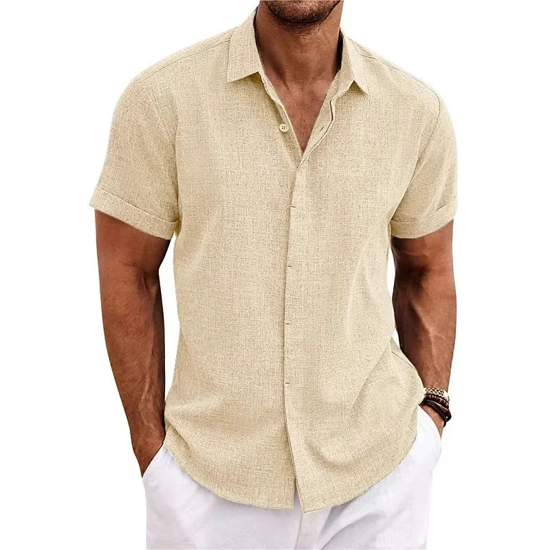 Chemise homme manches courtes boutonnée style décontracté
