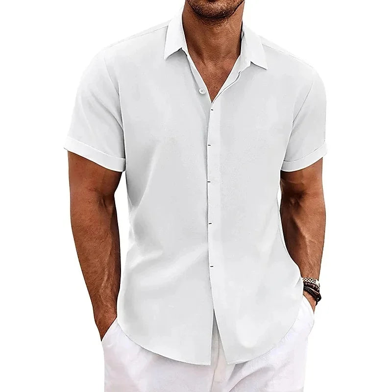 Chemise homme manches courtes boutonnée style décontracté