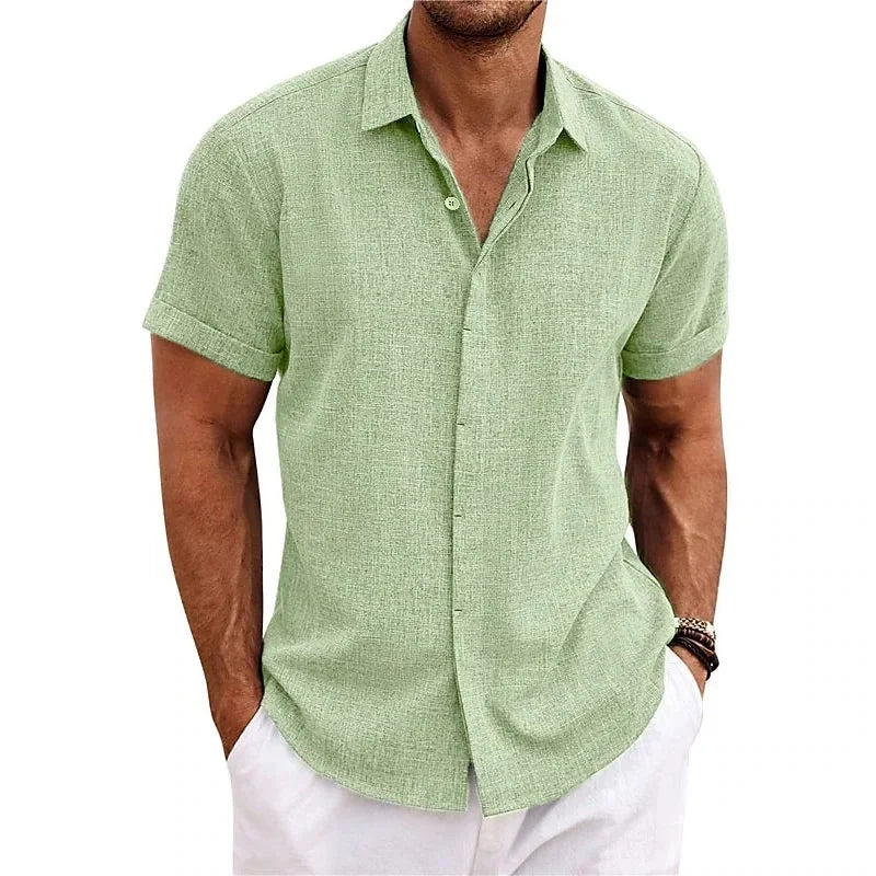 Chemise homme manches courtes boutonnée style décontracté
