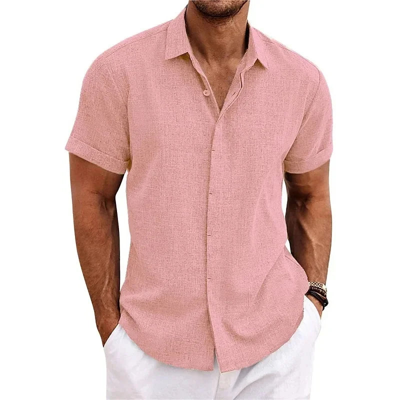 Chemise homme manches courtes boutonnée style décontracté