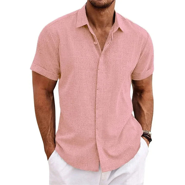 Chemise homme manches courtes boutonnée style décontracté