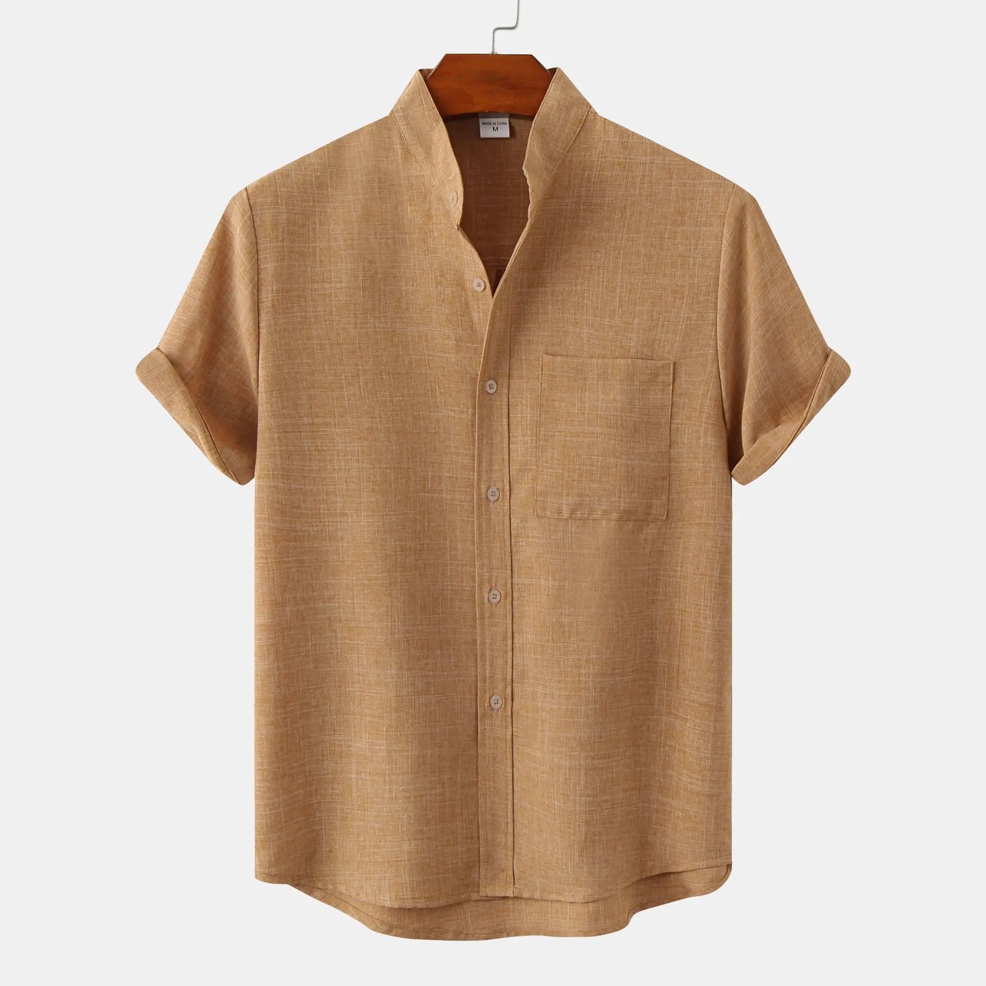 Chemise homme manches courtes boutonnée avec poche style décontracté