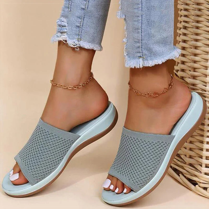 Chaussons À Enfiler Femme | Bout Ouvert