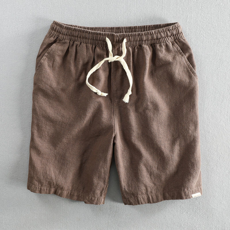 Short homme décontracté à cordon de serrage taille élastique minimaliste