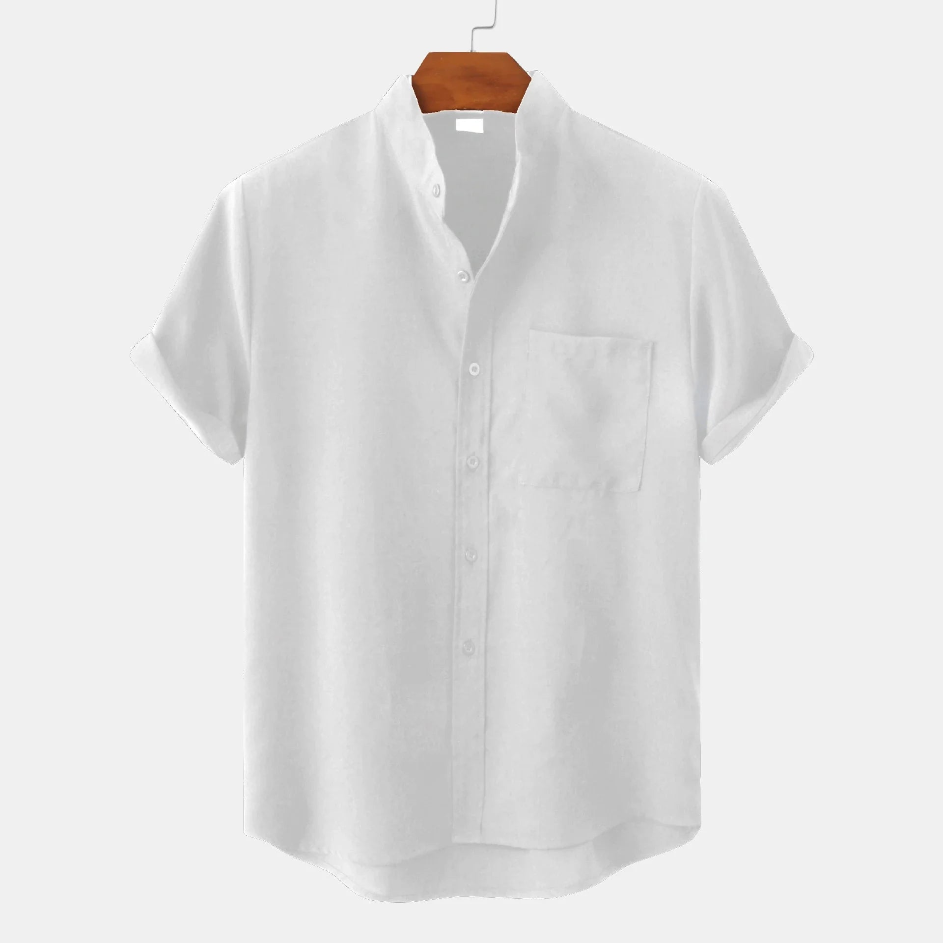 Chemise homme manches courtes boutonnée avec poche style décontracté