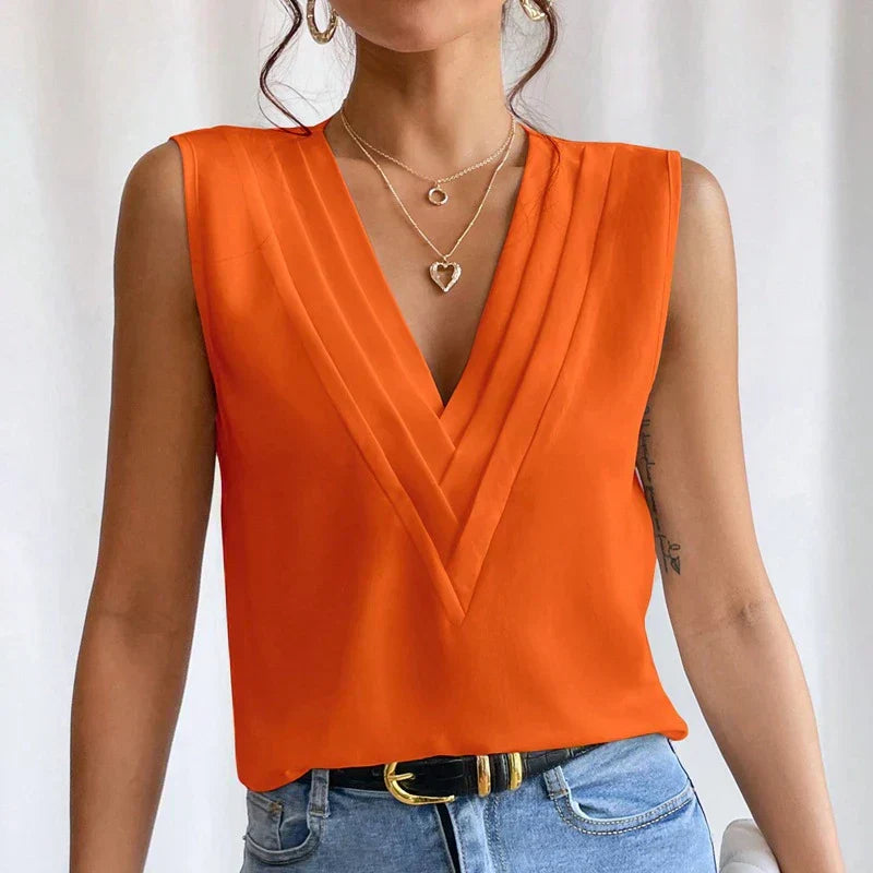 Haut Sans Manches Femme | Col V