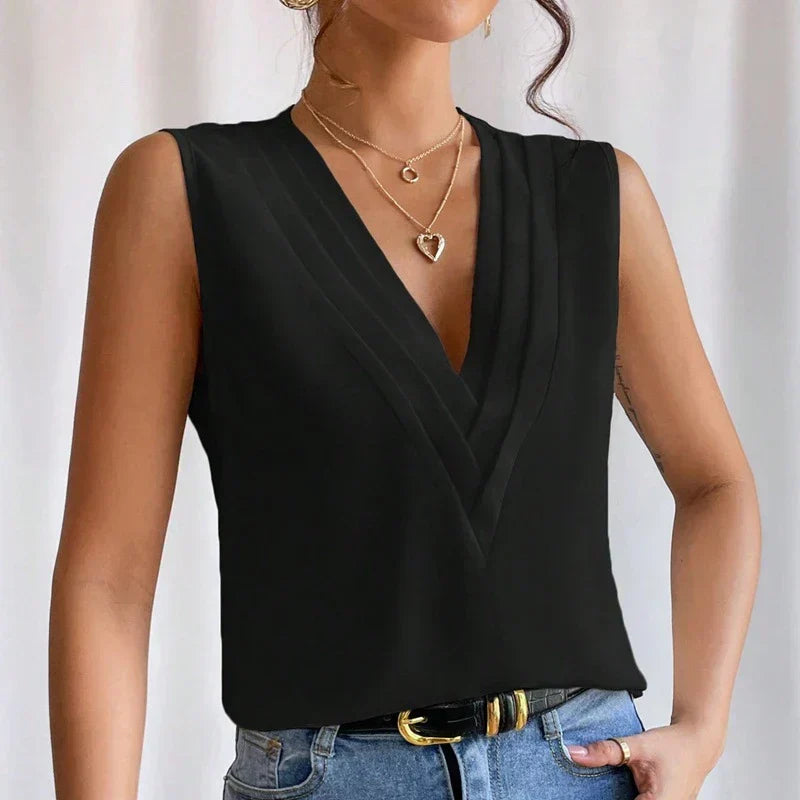 Haut Sans Manches Femme | Col V